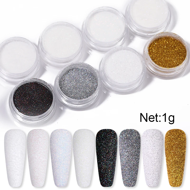 Nail Decoration Shiny Silver Nail Glitter Powder Chrome Glitter Pigment Dust For Nail Gel Polishes