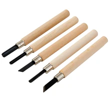 Engraving Knife DIY Hand Tools Carved Wooden Cutter Woodcut Scorper Hand Wood Carving Engraving Knife Tool 5PCs