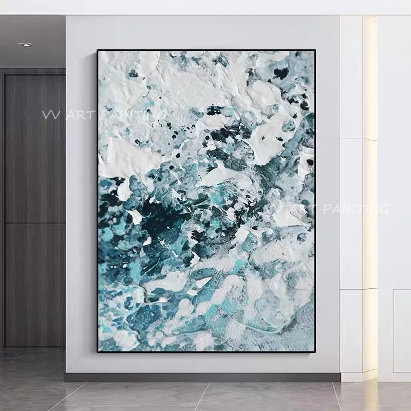 

Colorful Blue Ocean Wave Large Sizes 100% Handmade Oil Paintings Large Wall Art Picture For Home Decoration Gift Frameless