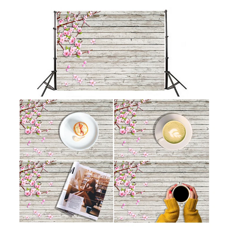 

Retro Wood Planks Flower Photography Background Cloth Backdrop Photo Background Decor Fond Photographie 40x60cm/60x90cm