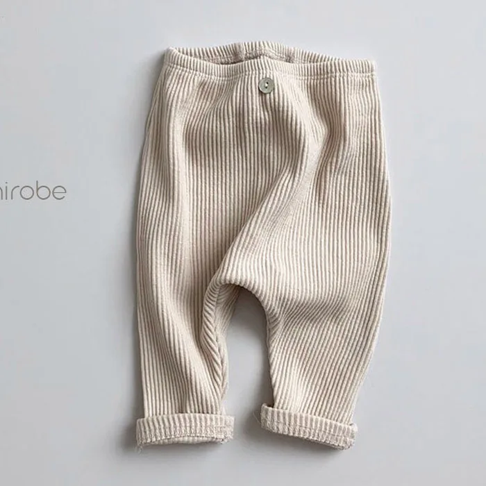 Детские штаны-шаровары детские хлопковые брюки в рубчик для мальчиков и девочек трикотажные леггинсы унисекс для малышей базовая одежда для новорожденных