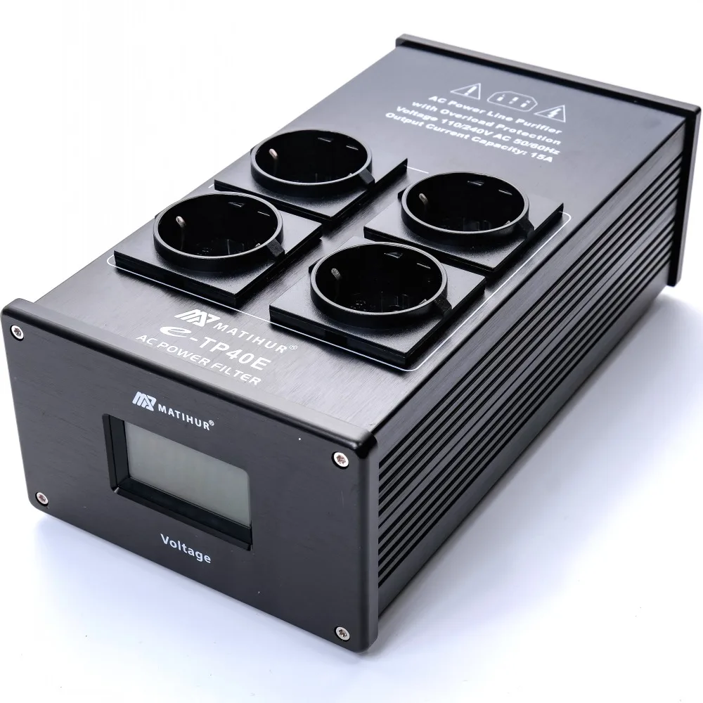 H5a21df01623145e7b504f7bcaacbe469V Audio Noise AC Power Filter Power Conditioner Power Purifier Surge Protection with EU Outlets Power Strip e-TP40E Mallzona
