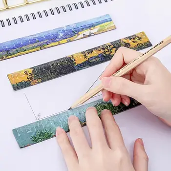 

1pcs Cartoon Student Ruler Creative Oil Painting Magnetic 18cm Soft Ruler Painting Drawing Tools Kawaii Accessories