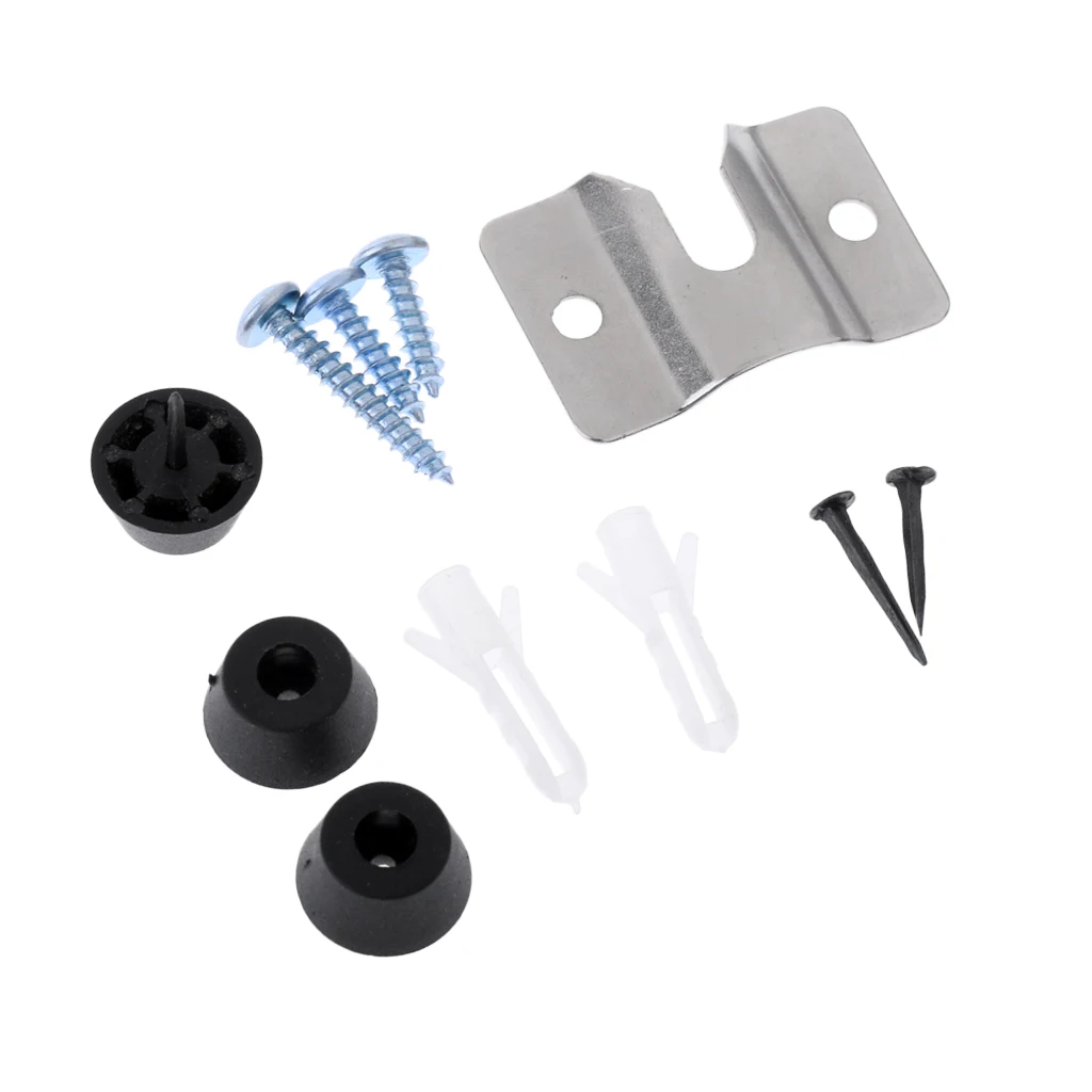 Sturdy Stainless Steel Hardware Kit (Bracket, Screws, Washers) for Holding Securely to The Wall or Cabinet Sturdy Stainless Steel Hardware Kit (Bracket, Screws, Washers) for Holding Securely to The Wall or Cabinet