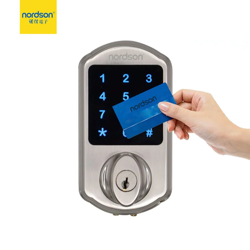 Nordson Смарт RFID дверной замок металлическая сенсорная клавиатура на батарейках пароль дэдболт цифровой замок для домашнего офиса