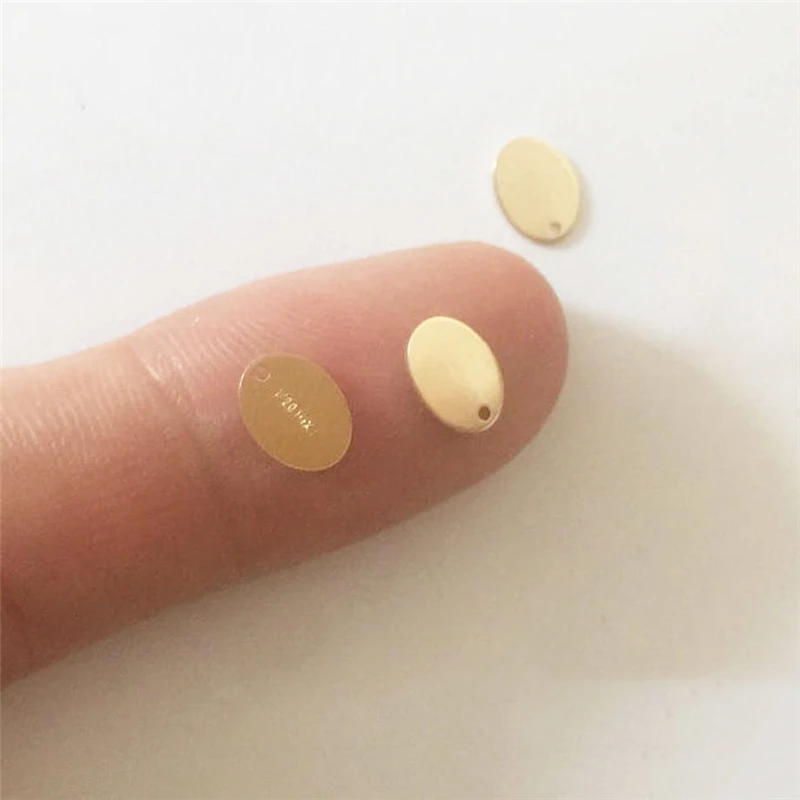 14K Gold Filled Oval Quality Charm 1/20 14kt Gold Drop Pendant for Jewelry Making DIY Jewelry Accessories Jewelry Findings
