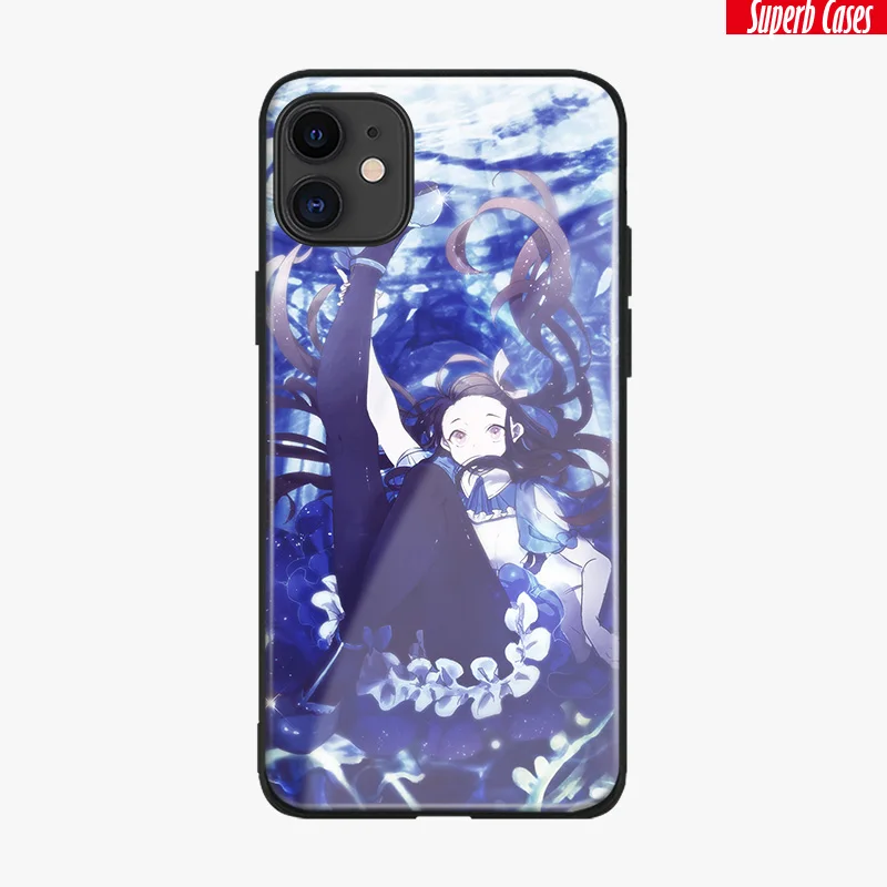 Nezuko Kimetsu no yaiba рассекающий демонов мягкий силиконовый стеклянный чехол для