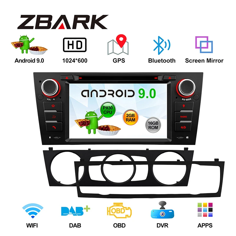 Android 9 0 ram 2GB 2DIN 7 &quotавтомобильный DVD мультимедийный плеер для BMW E90 Sedan E91 Touring 2005