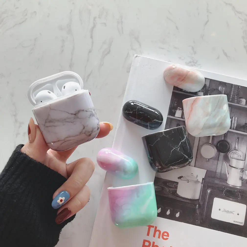 Simple Marble 1 2 Generation for AirPods Pro Three Generation Wireless Headphone Case iPhone Wire Headset Case