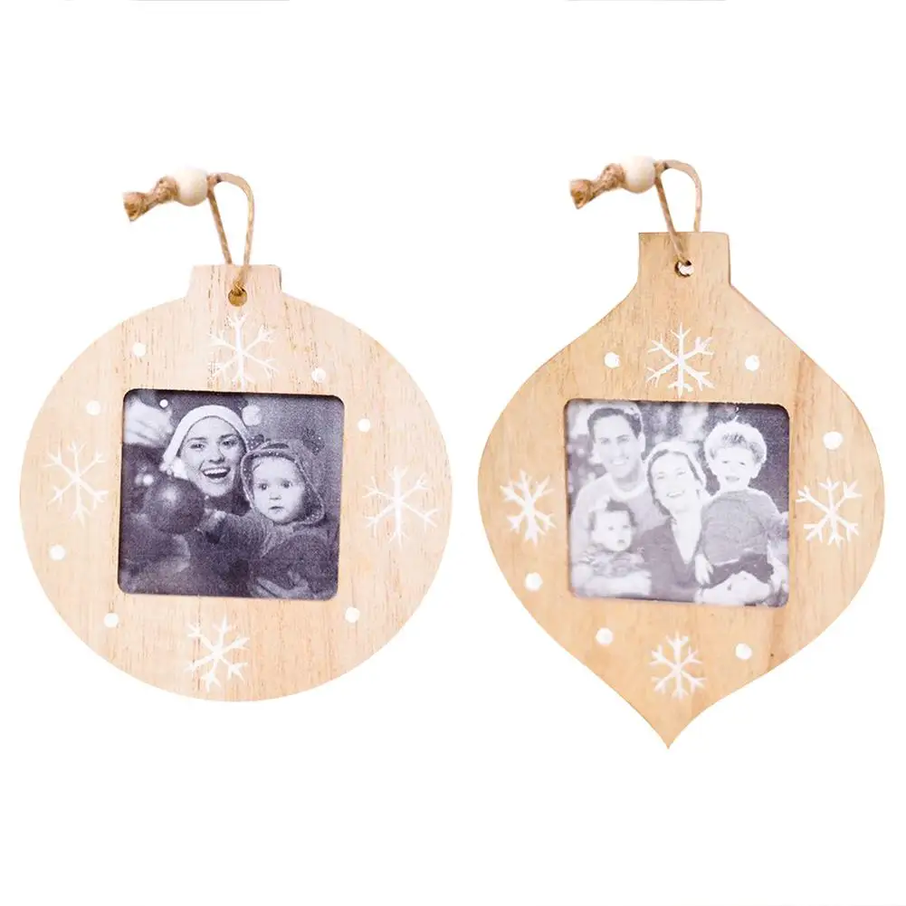 

DIY Christmas Photo Ball Shape Wooden Photo Frame Creative Christmas Decorations Christmas Wooden Photo Frame Pendant