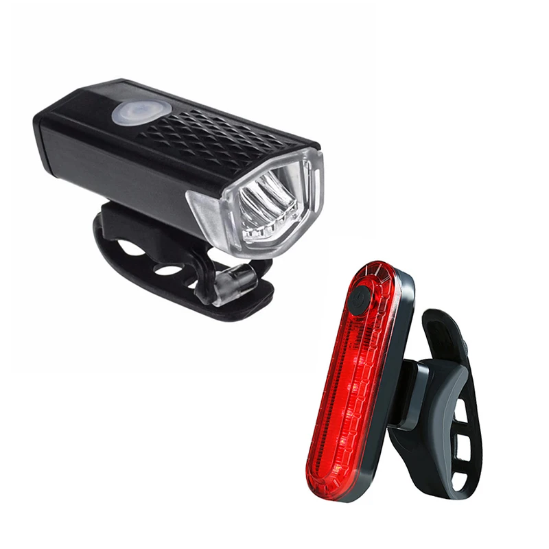 300 Lumens Bike Lights Usb Rechargeable Front Light Lamp Bike Headlight Rear Taillight Cycling LED Warning Lights Bike Accessori