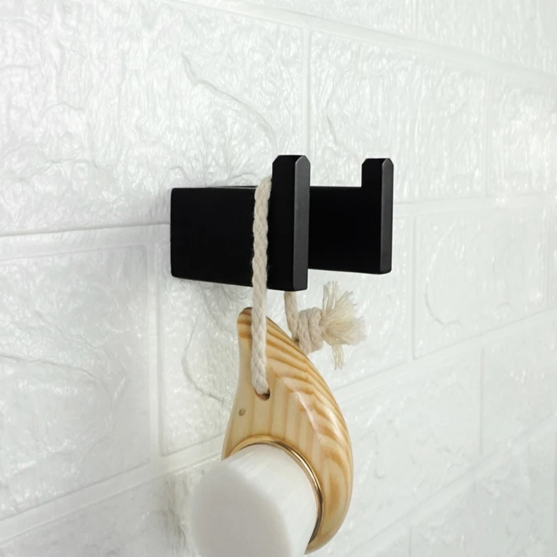 Black Stainless Steel Wall Mount Hooks for Bathroom Kitchen Coat Hook Towel Hook for Shower SUS304 Cloth Bathroom Hanger
