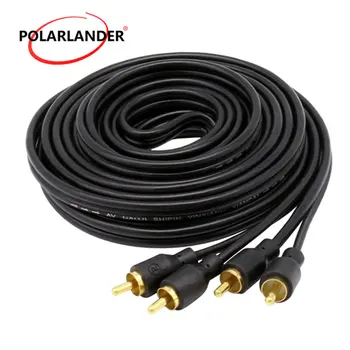 

RCA Plug Phono Y Splitter Lead Adapter Cable Connector Car Audio Power Cable 5m Wire Amplifier Copper Line