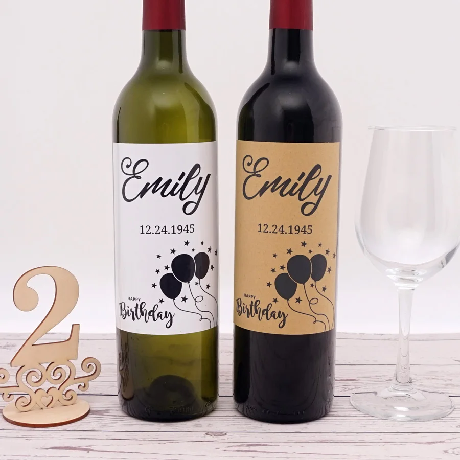 

20pcs/lot Customized Bar Mitzvah Birthday Party Wine Labels Stickers Personalized Bottle Wrapper Party Supplies