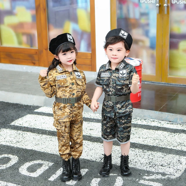 Children Military Uniform Kindergarten Boys And Girls Camouflage Costume  Halloween Costume Suit Cosplay 2022 Soldier Army Suit - Cosplay Costumes -  AliExpress