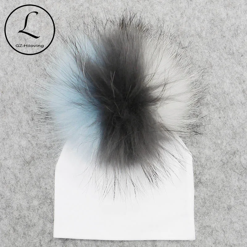GZHILOVINGL New Born Hat Spring Autumn Ins Fashion Solid Soft Cotton Baby Boys Girls Beanie Fur Pom Pom Hat