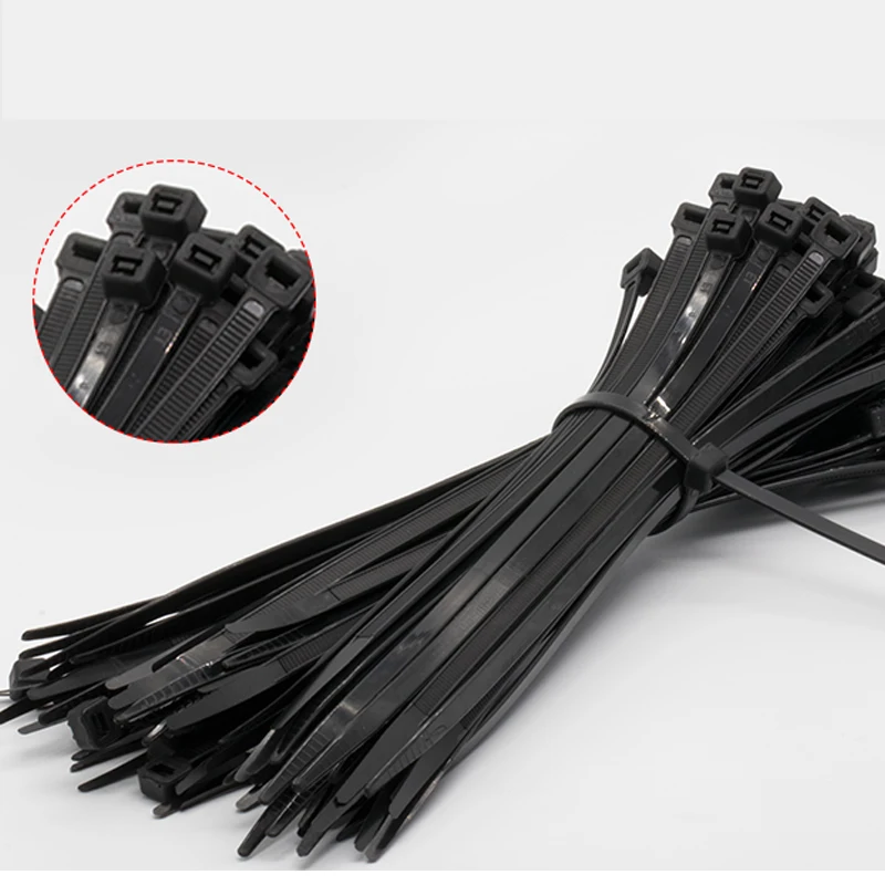 100X 3x200mm Nylon Plastic Zip Trim Wrap Cable Loop Ties Wire Self-LockinIJUS&wq 
