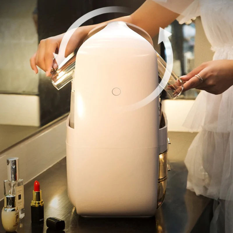 Портативный органайзер для макияжа вращающаяся коробка хранения косметики