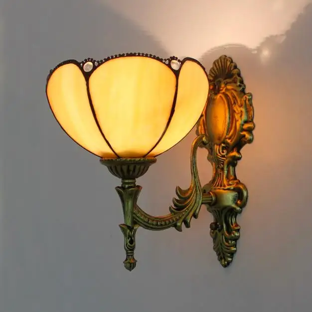Винтажный турецкий настенный светильник для спальни, коридора, ванной комнаты, абажур из витражного стекла, настенный светильник с бабочкой