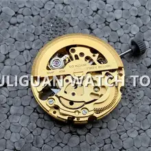 Miyota 8N24 механизм скелета 21 драгоценности Автоматическая обмотка золото или сталь