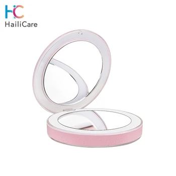 

Portable Mini Makeup Vanity Mirror LED Lights 3X Magnification Foldable Cosmetic Round Light Up Magnifying Mirror Home Travel