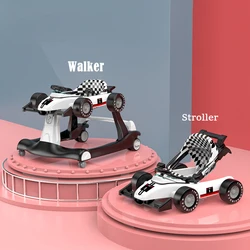 Andador de bebé multifunción, carro de bebé con rueda plegable, asiento de seguridad, equilibrio blanco, escalón infantil con música