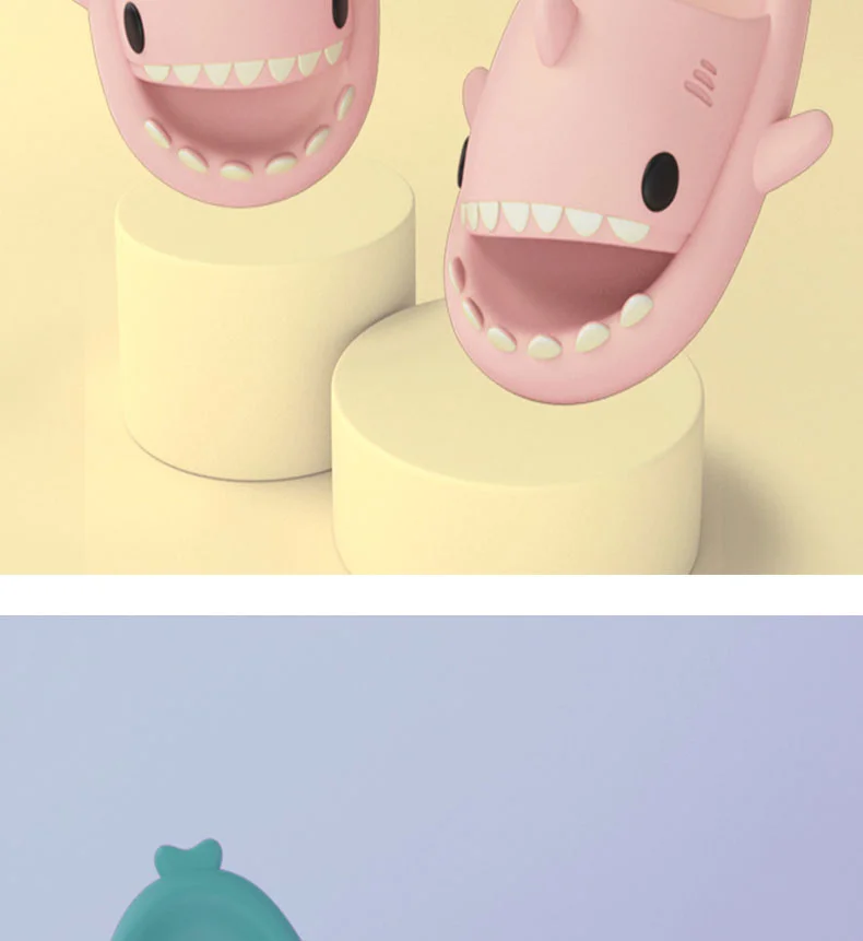 Funny Children Parent Adult Slippers Cute Shark-shaped Home Non-slip Boys Kids Slippers Toddler Girls Shoes Man Women Slippers