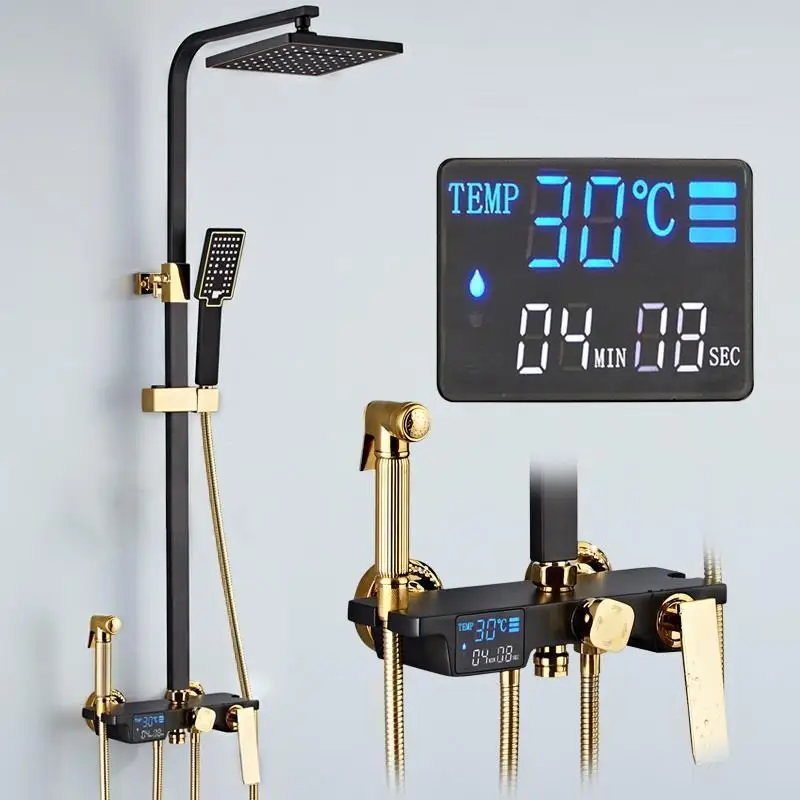 Number 10 Regadera Electronica Torneira Lavabo Regendouche Colonne De panel Black Douche Do Banheiro Chuveiro Ducha душ для ванной комнаты - Цвет: Number 10