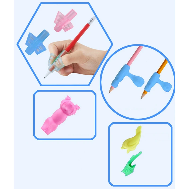 Два-пальцевое перо держатель силиконовый Детский обучающий инструмент для написания устройство для коррекции набор карандашей для канцелярских принадлежностей ручка подарочный набор