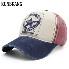 KUNBKANG, модная мужская бейсболка с надписью, Повседневная вымытая бейсболка, бейсболка, шапки унисекс, винтажная хлопковая кепка с принтом для мужчин и женщин