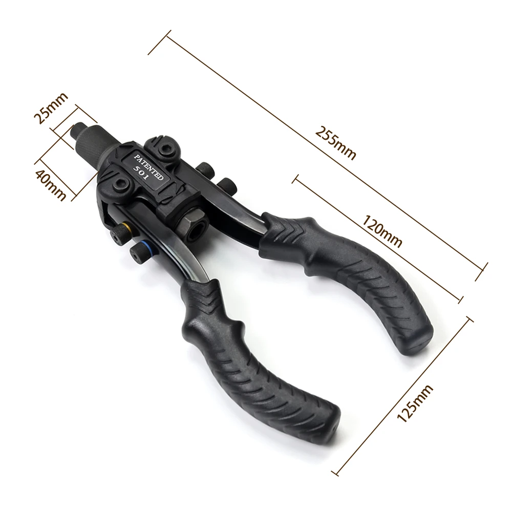 Allsome 3 in 1 Manual Ram Gun Riveting Nut Gun Riveter Reaming Powerful M3-M10 Nut Kit Multi Reaming