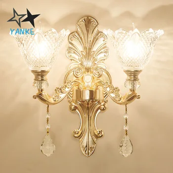 

Creative European crystal wall lamp living room TV background wall bedroom bedside bar outdoor decorative lighting LED lamp