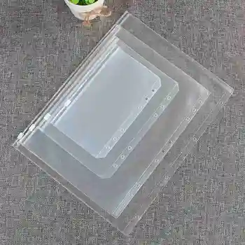 

A5/A6/A7/B5/A4 Zipper Bag Transparent Pvc Loose-leaf Notebook Diary Storage Zipper Bag Storage Planner For Traveler Bag V7O5