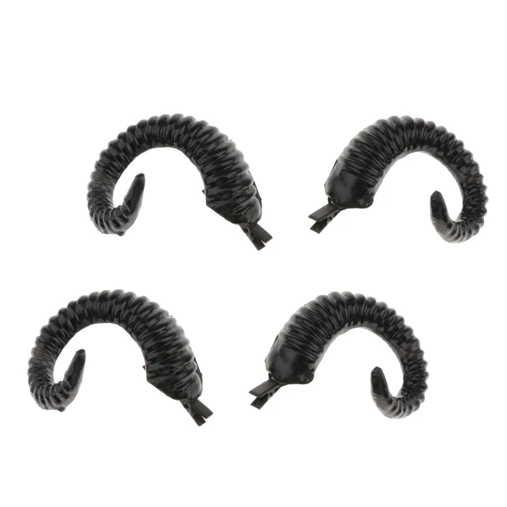 2 Pair  Artificial  Rams Horns Headband Hairpins Evil Devil Sheep Goat Faun Horn Costume