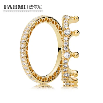

2020 100% 925 Sterling Silver 1:1 RAU0401 Shine Enchanting Ring Stack Shine Crown Ring Gift Set Women's Original Jewelry
