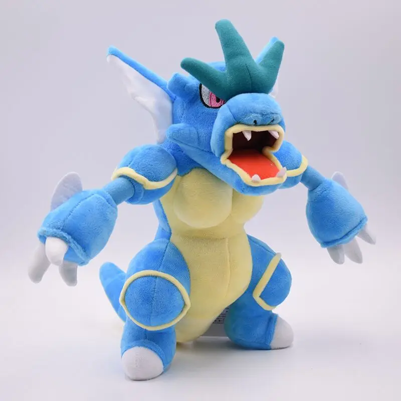 OHMETOY Gyarados плюшевый стоячий Дракон Кукла Мягкие животные игрушки синий 31 см