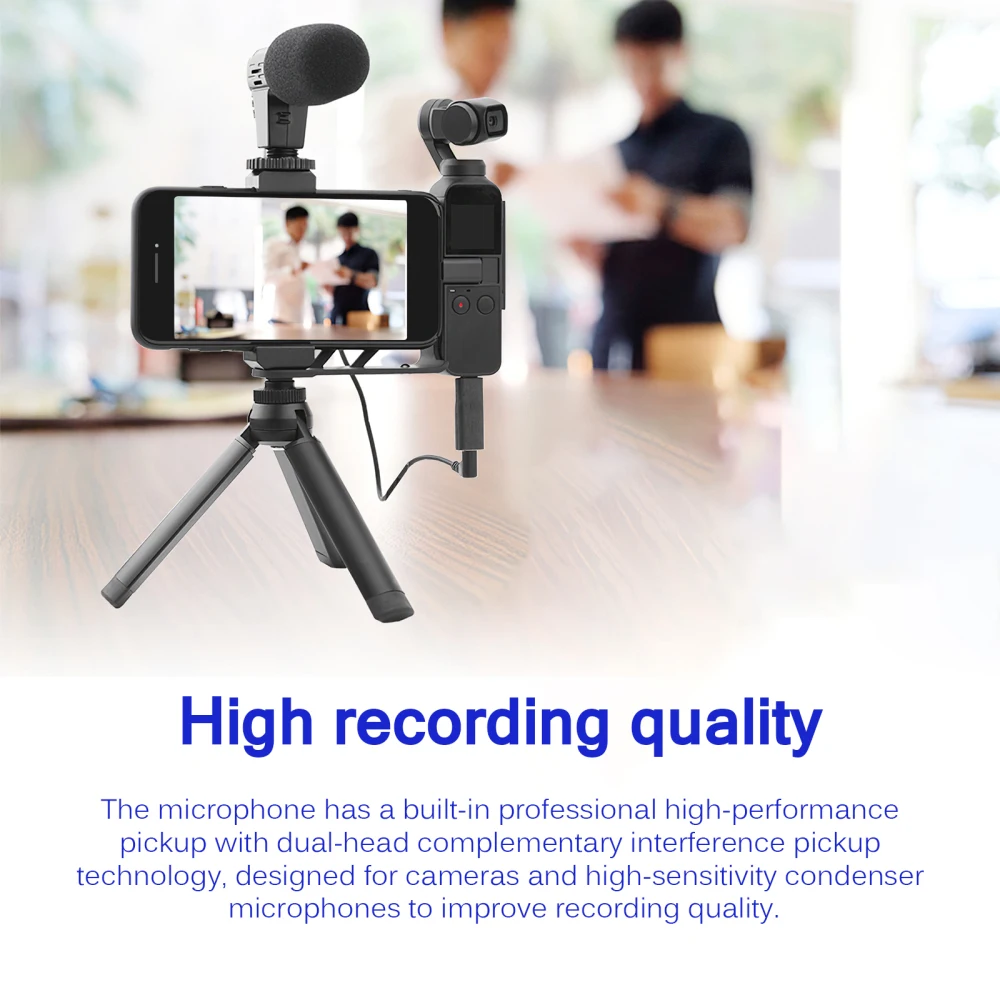 MIC-06 Camera Microphone 3.5mm/0.14inch Video Microphone Interview Microphone Efficient Portable Microphone Set for Meeting