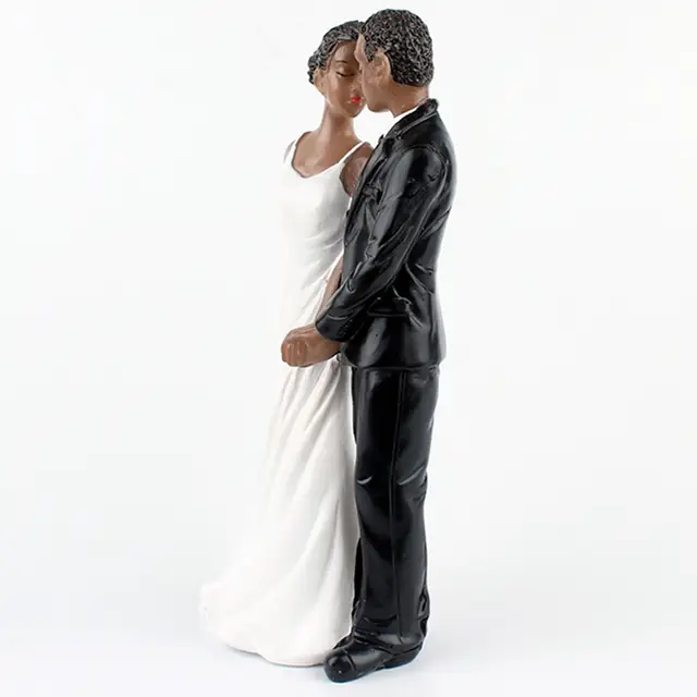Wedding Cake Topper Resin African American Couple Figurine