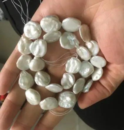 

BIG 15-16MM Natural Baroque White Fresh Water Pearl Beads 15"