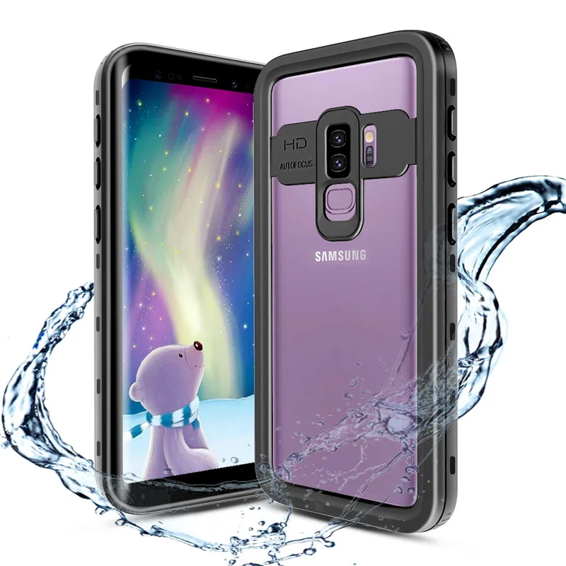 Черный SHELLBOX IP68 Водонепроницаемый чехол для samsung S9 Plus чехол TPU с ПК материал подводный чехол для Galaxy S9 Plus водонепроницаемый чехол - Цвет: Черный