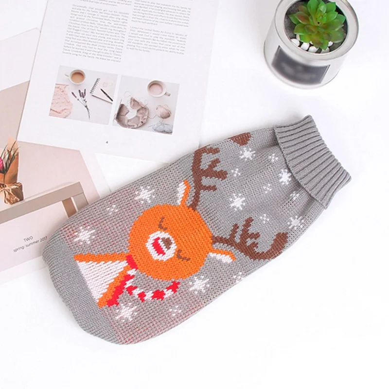 Pet Autumn And Winter Outfits Small Medium Dogs Warm Accessories Elk Sweater For Christmas N06 | Дом и сад