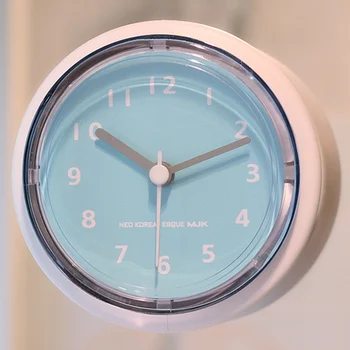 

Bathroom Minimal Wall Clock Sticker Simple Red Kitchen Waterproof Wall Clock Non Ticking Round Reloj Pared Home Decor AD50WC