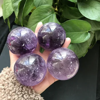 

Romantic Natural Amethyst Quartz Crystal Sphere Ball For Love Gift Healing JM