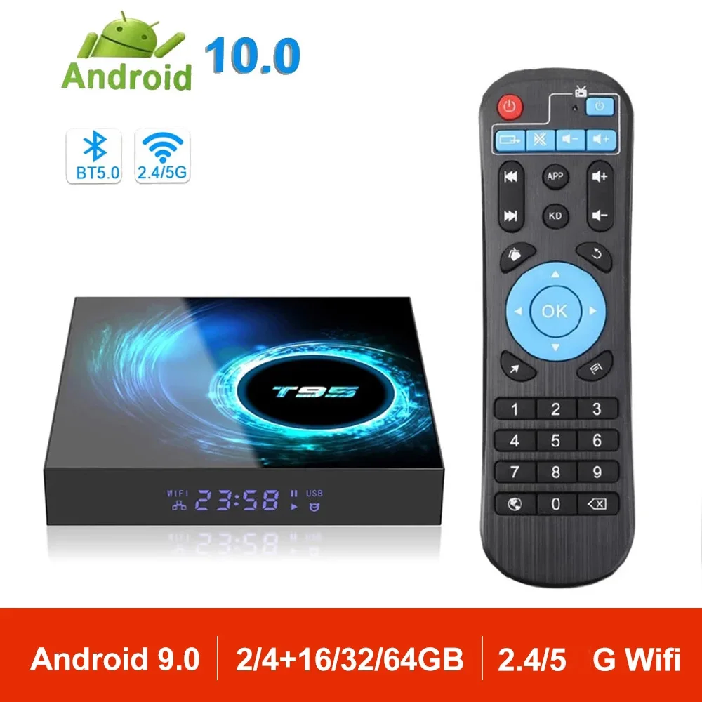 Android tv box Android 10 T95 6K H616 Quad Core Media player Play Store Free Fast Android smart tv Set top box PK H96max