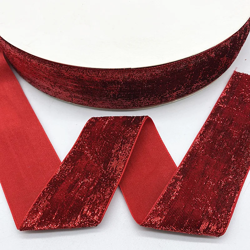 6-38mm Glitter Velvet Ribbon No Elastic Single Face Ribbon Decoration Headband Clips Bow Ribbon Supplies