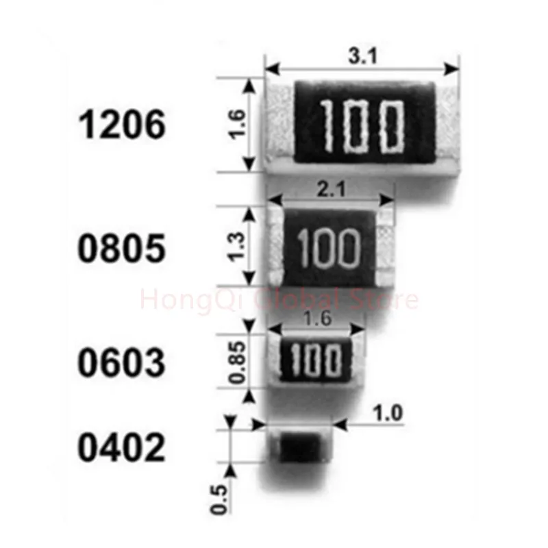 100 шт. 1206 SMD резистор Ом Чип 0 25 Вт 1/4 100R 101 новый оригинальный | Электронные