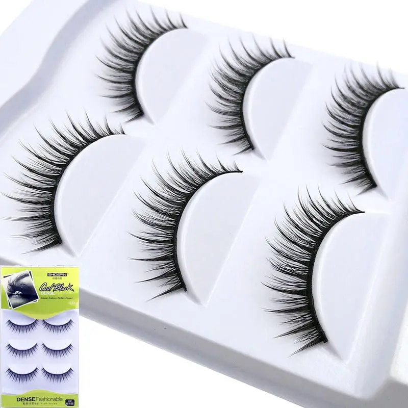 

Shidi Premier 3D False Eyelashes Mink Fur 3-Pack Natural Pointed Tail-Eyelash 3D-A105 Multilayer Stereo