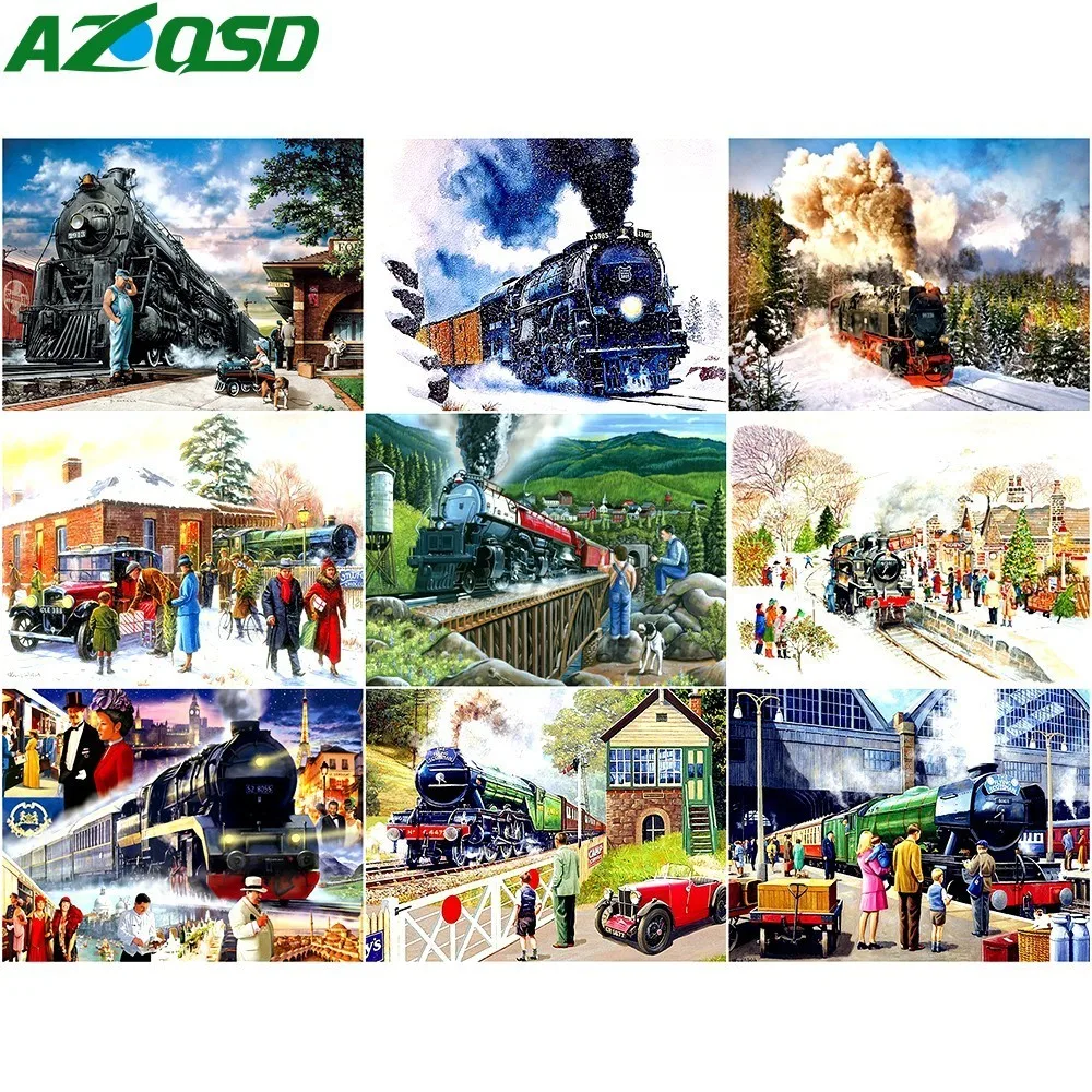 AZQSD станция алмазной вышивки DIY полностью квадратная Алмазная картина живописные