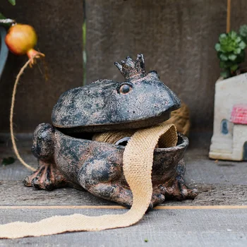 

Resin Frog Toad Storage Box Retro Garden Decoration Animals Porch Decorative Ornaments