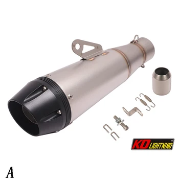 51mm Universal Motorcycle Exhaust Tail Pipe With Silence Stainless Steel 350mm Modified For ATV Street Bike